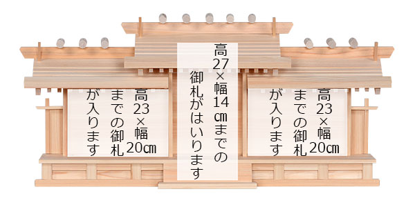 桧五社唐戸36㎝　御札寸法